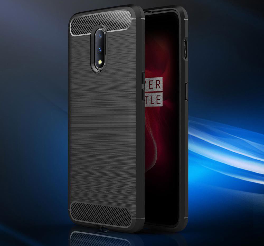 OnePlus 7 Geborsteld TPU Hoesje Zwart afbeelding 7