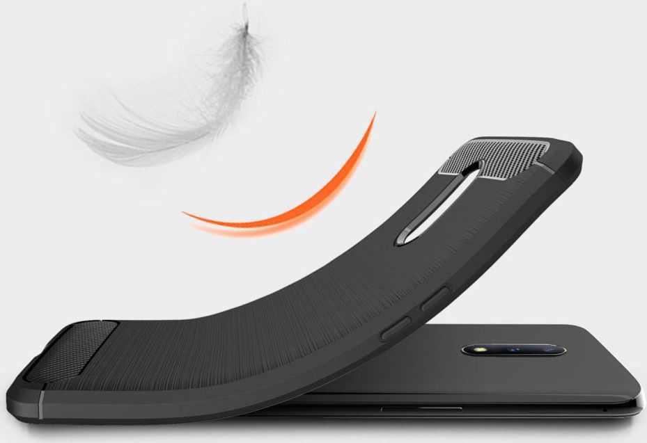 OnePlus 7 Geborsteld TPU Hoesje Zwart afbeelding 4