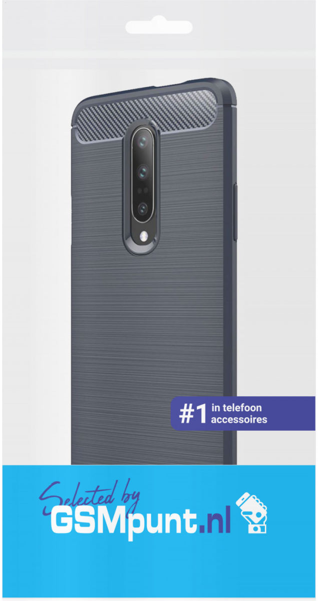 OnePlus 7 Geborsteld TPU Hoesje Blauw afbeelding 2
