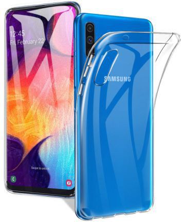 Samsung Galaxy A70 Hoesje Dun TPU Transparant afbeelding 1