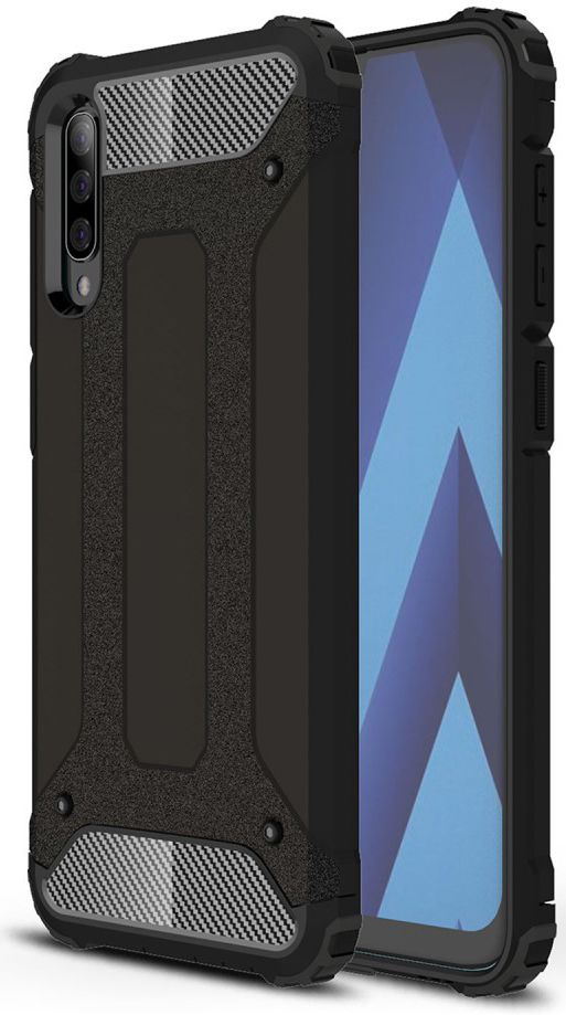 Samsung Galaxy A70 Hoesje Shock Proof Hybride Back Cover Zwart afbeelding 1