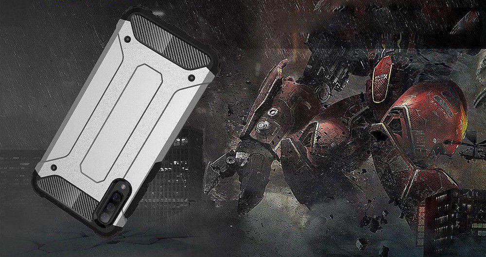 Samsung Galaxy A70 Hoesje Shock Proof Hybride Back Cover Zwart afbeelding 8