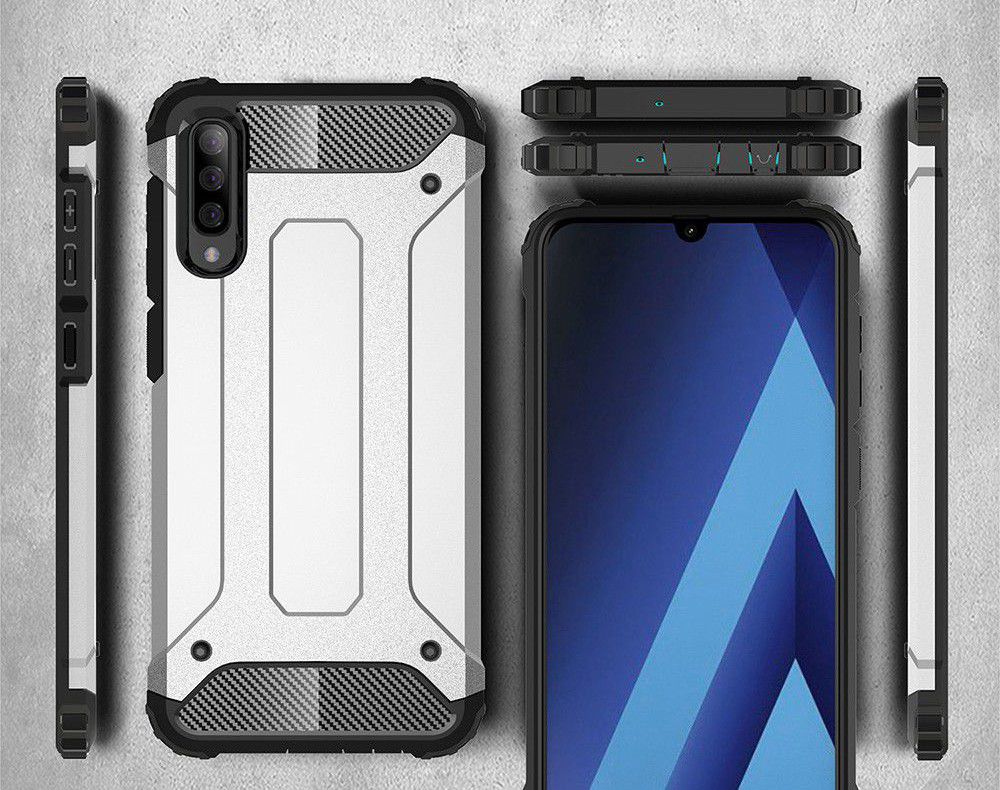 Samsung Galaxy A70 Hoesje Shock Proof Hybride Back Cover Zwart afbeelding 10