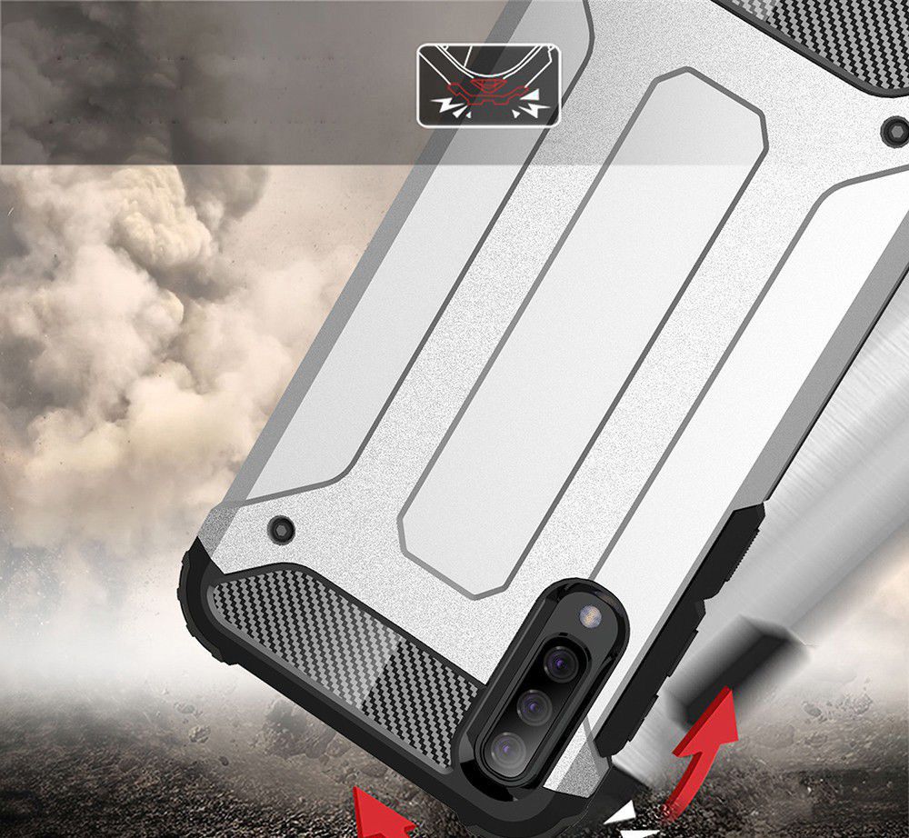 Samsung Galaxy A70 Hoesje Shock Proof Hybride Back Cover Zwart afbeelding 4