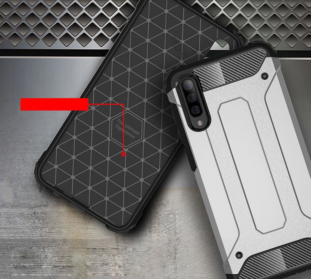 Samsung Galaxy A70 Hoesje Shock Proof Hybride Back Cover Zwart afbeelding 5