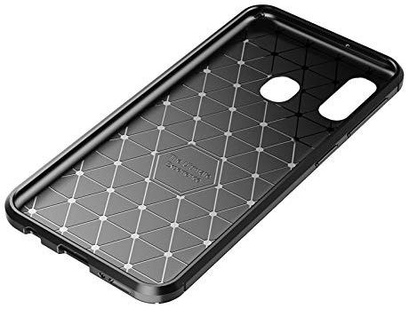 Samsung Galaxy A20E Siliconen Carbon Hoesje Zwart afbeelding 7