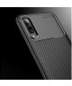 Samsung Galaxy A70 Siliconen Carbon Hoesje Zwart