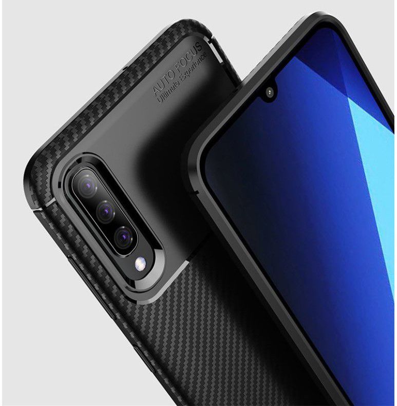 Samsung Galaxy A70 Siliconen Carbon Hoesje Zwart afbeelding 8