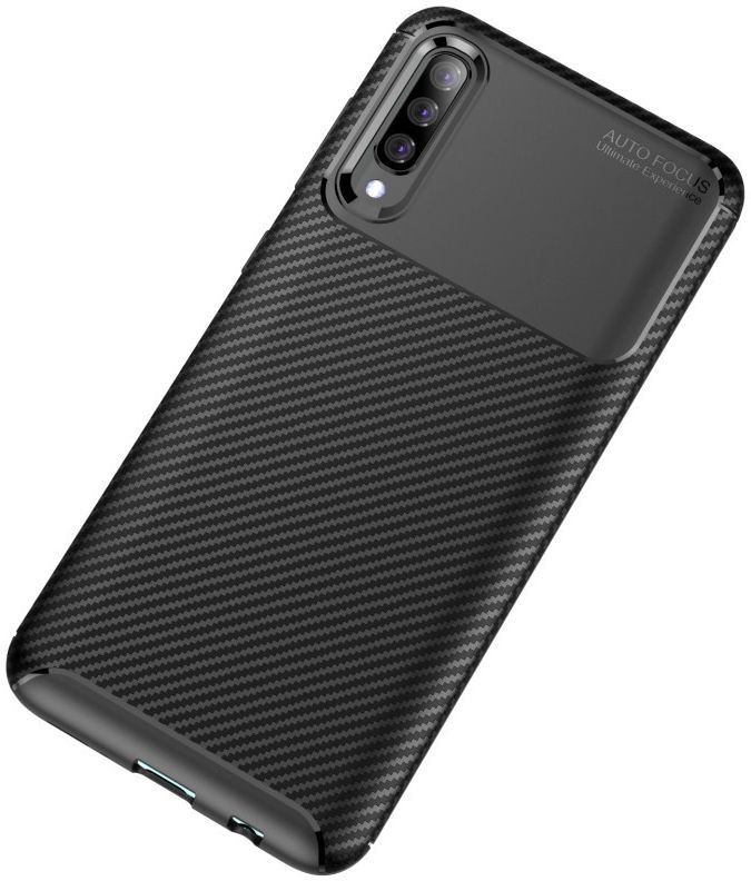 Samsung Galaxy A70 Siliconen Carbon Hoesje Zwart afbeelding 11