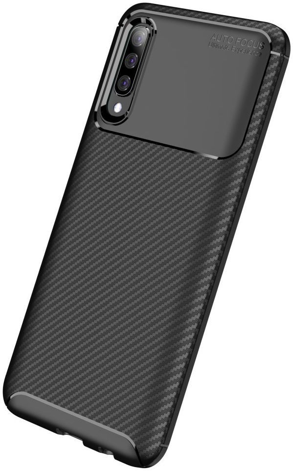 Samsung Galaxy A70 Siliconen Carbon Hoesje Zwart afbeelding 13