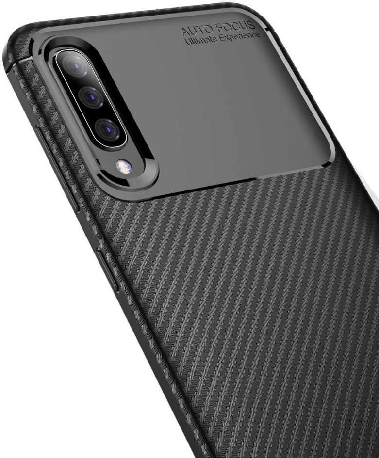 Samsung Galaxy A70 Siliconen Carbon Hoesje Zwart afbeelding 14