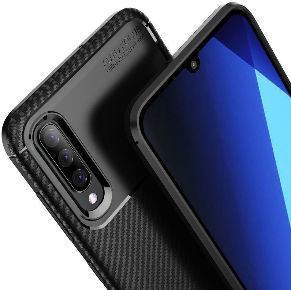 Samsung Galaxy A70 Siliconen Carbon Hoesje Zwart afbeelding 16
