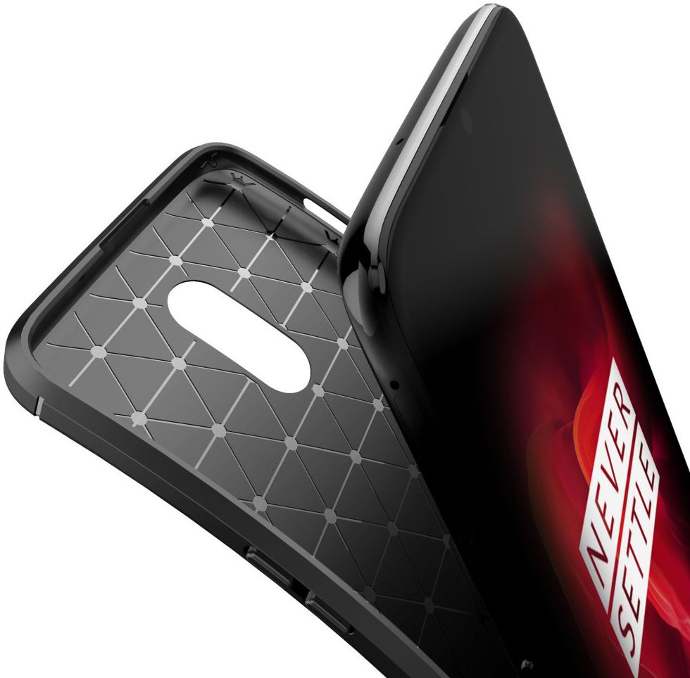 OnePlus 7 Siliconen Carbon Hoesje Zwart afbeelding 10
