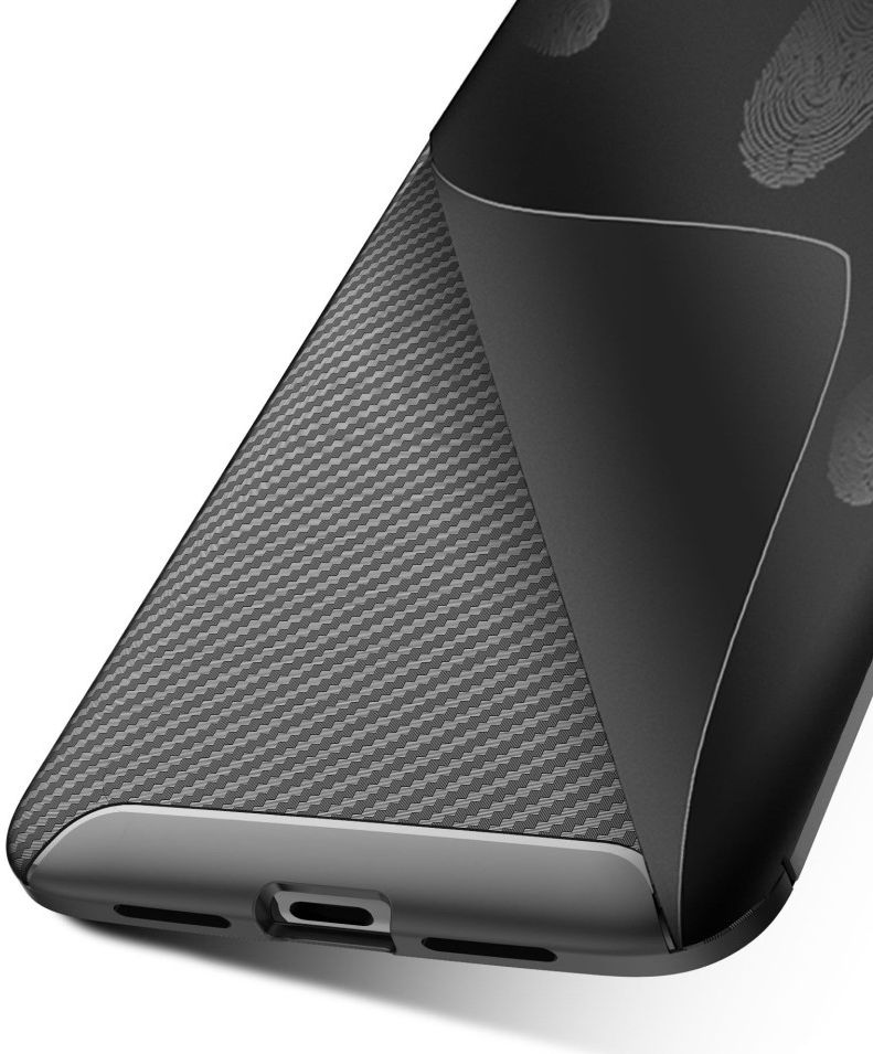OnePlus 7 Siliconen Carbon Hoesje Zwart afbeelding 6