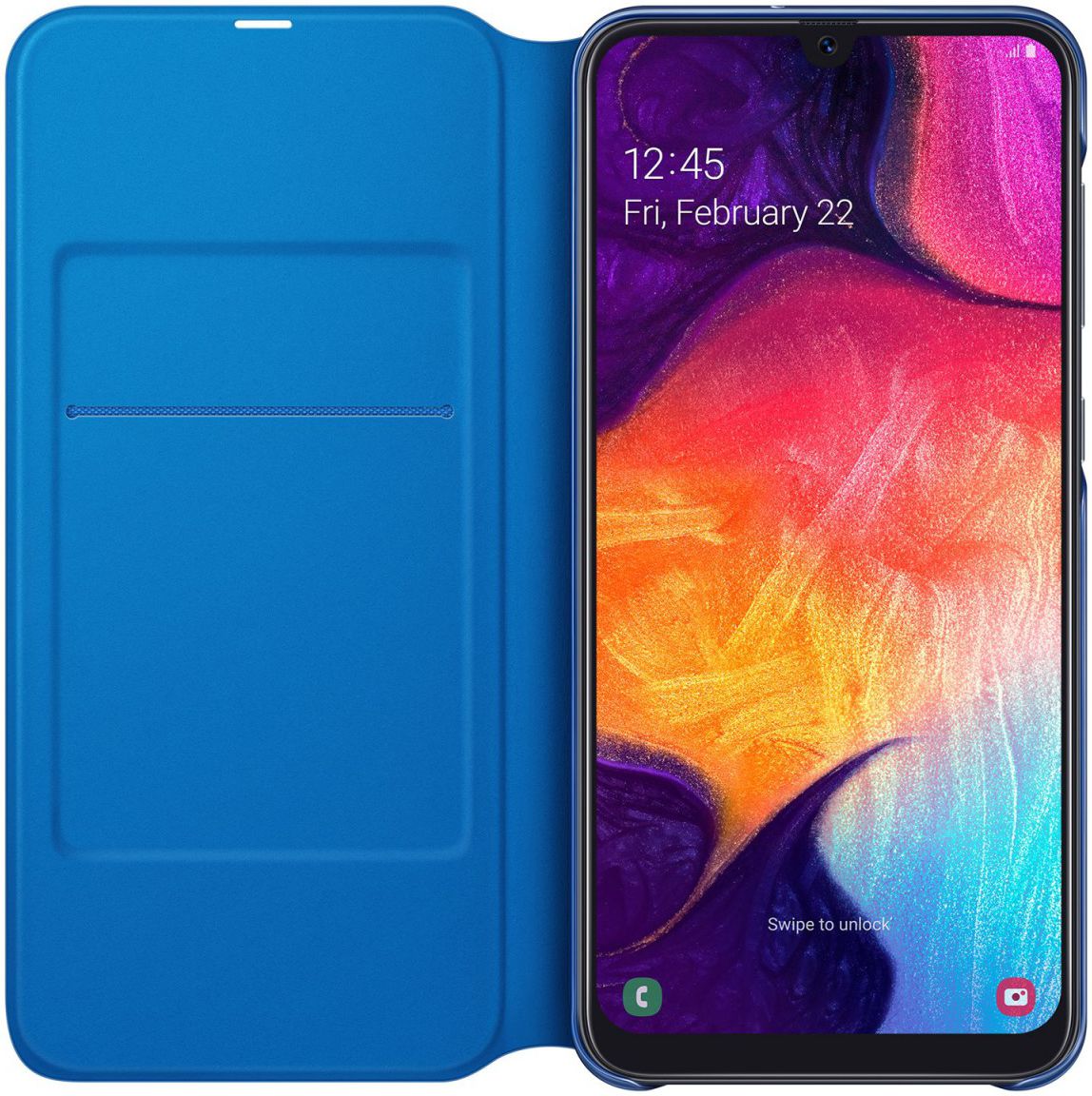 Origineel Samsung Galaxy A50 Hoesje Wallet Cover Zwart afbeelding 2