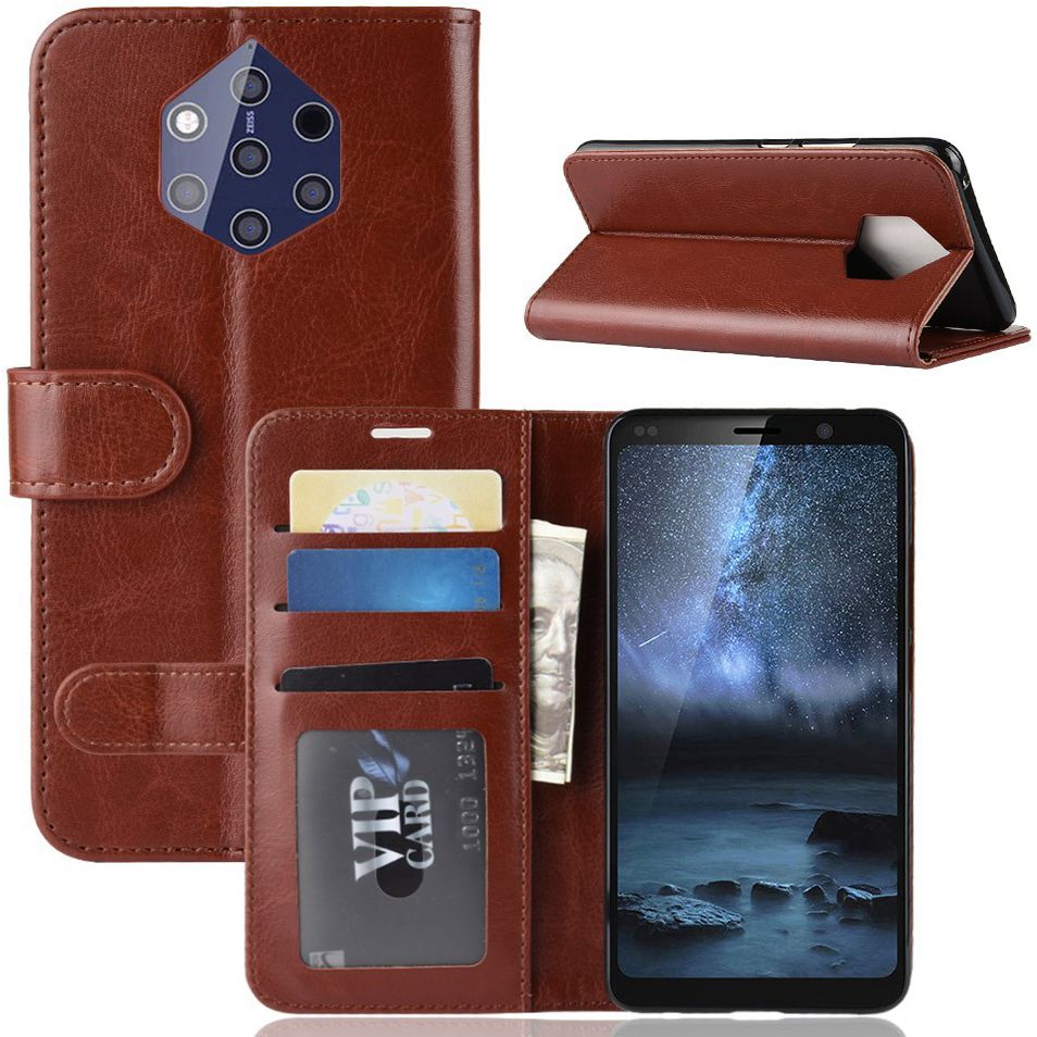 Nokia 9 PureView Portemonnee Hoesje Bruin afbeelding 2
