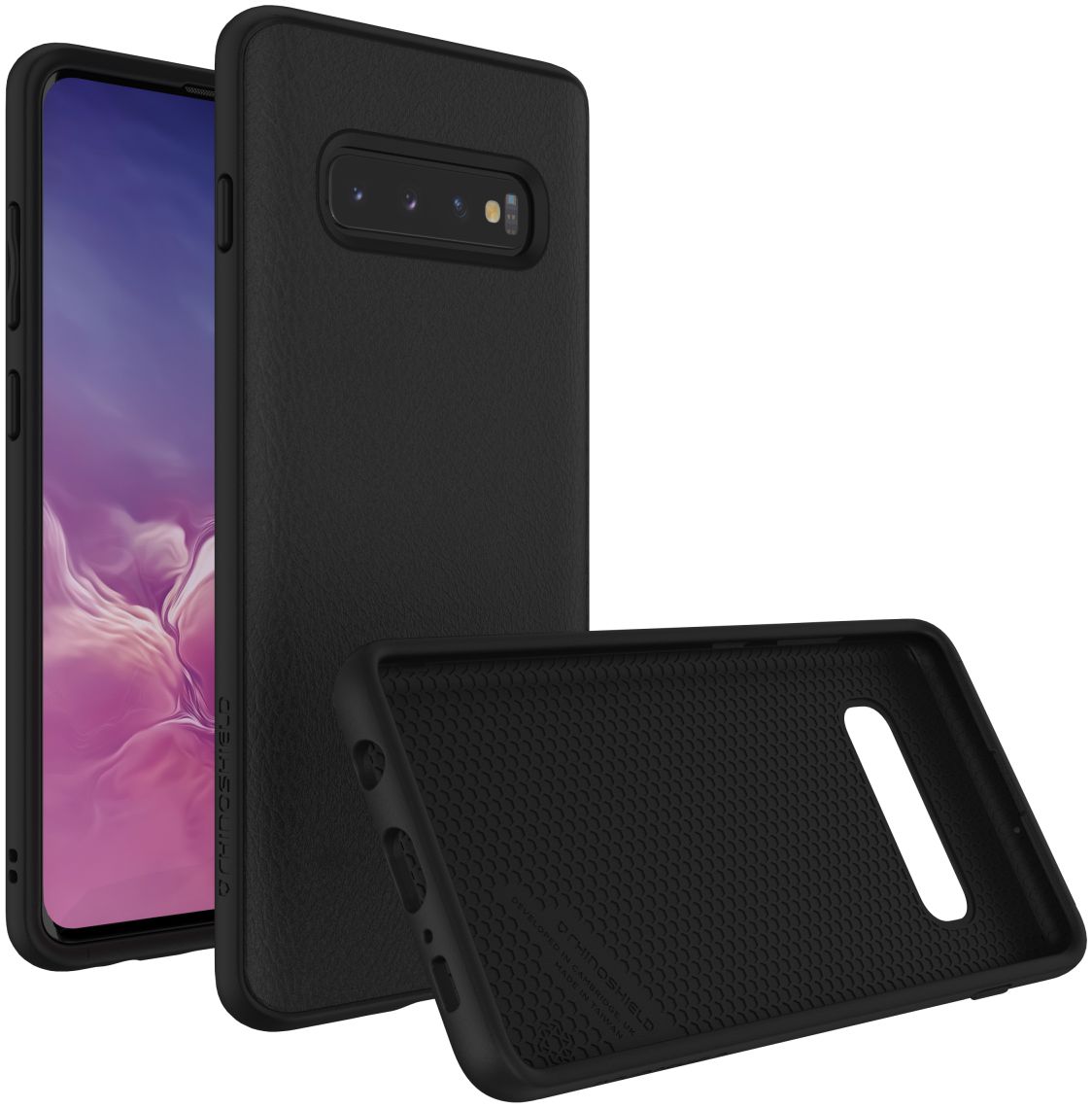 RhinoShield SolidSuit Black Leather Samsung Galaxy S10 Plus Hoesje afbeelding 1