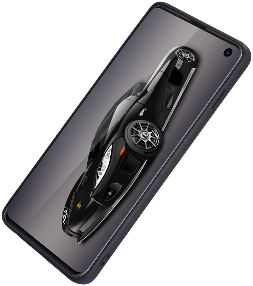 Samsung Galaxy S10 Plus Acryl Hoesje met Kunstleer Coating Zwart afbeelding 3
