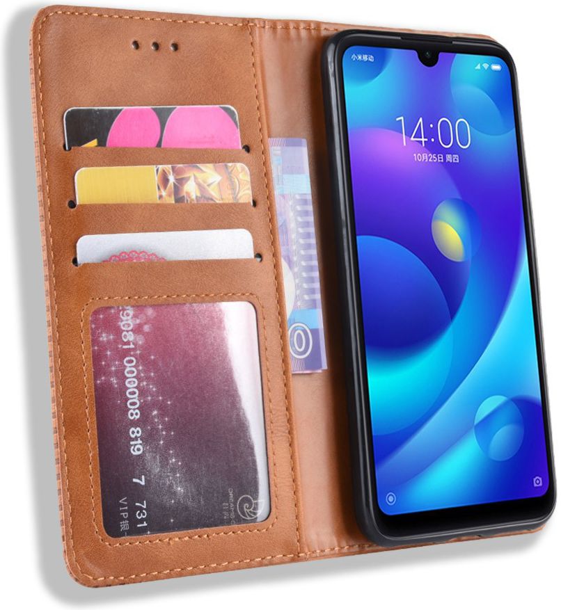 Xiaomi Redmi Note 7 Vintage Portemonnee Hoesje Bruin afbeelding 1
