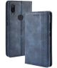 Xiaomi Redmi Note 7 Vintage Portemonnee Hoesje Blauw