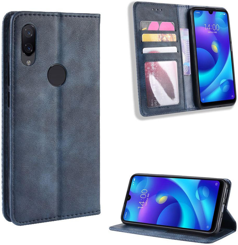 Xiaomi Redmi Note 7 Vintage Portemonnee Hoesje Blauw afbeelding 6