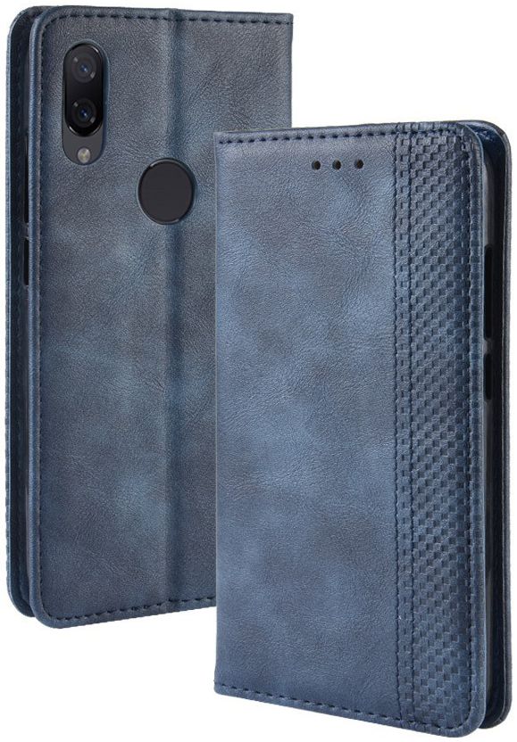 Xiaomi Redmi Note 7 Vintage Portemonnee Hoesje Blauw afbeelding 3