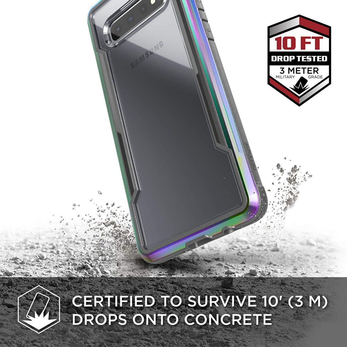 Raptic Shield Samsung Galaxy S10 Plus Case Militair Getest Iridescent afbeelding 6