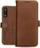 Rosso Deluxe Samsung Galaxy A50 Hoesje Echt Leer Book Case Bruin afbeelding 12