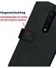 Rosso Deluxe OnePlus 7 Pro Hoesje Echt Leer Book Case Zwart