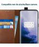 Rosso Deluxe OnePlus 7 Pro Hoesje Echt Leer Book Case Bruin