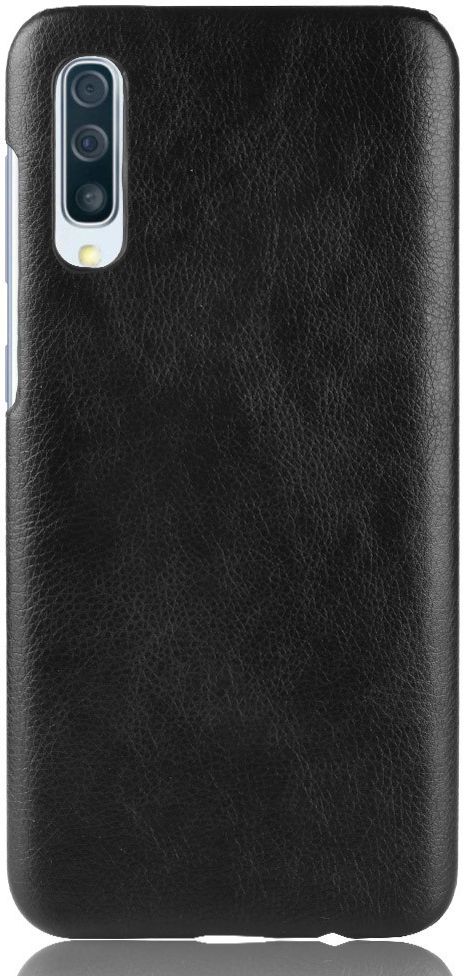 Samsung Galaxy A50 Hoesje met Kunstleer Coating Zwart afbeelding 1