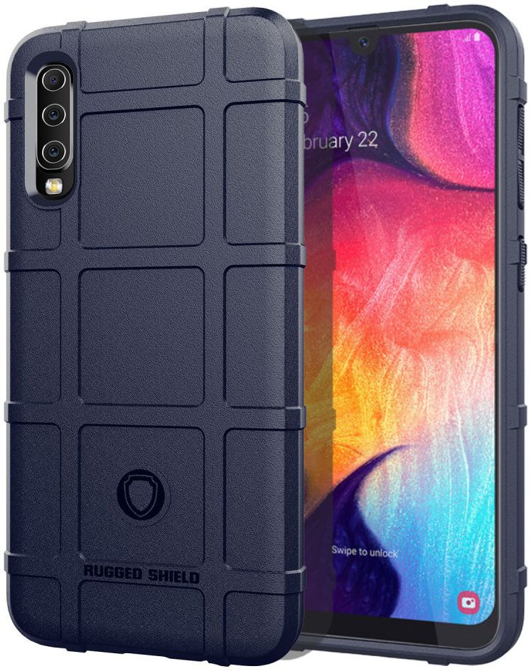 Samsung Galaxy A50 Back Cover Hoesje Shock Proof Rugged Shield Blauw afbeelding 1