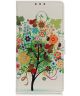 Samsung Galaxy A50 Wallet Print Book Case Hoesje Flowers Tree