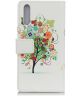 Samsung Galaxy A50 Wallet Print Book Case Hoesje Flowers Tree