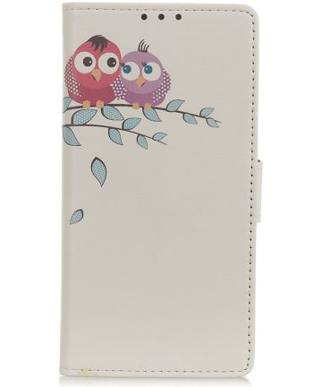 Samsung Galaxy A50 Book Case Hoesje Wallet Print Owls on Branch Hoesjes