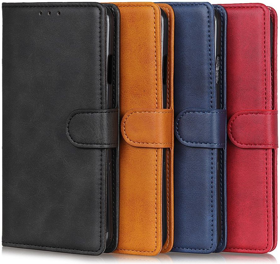 Samsung Galaxy A50 Book Case Stand Hoesje Wallet Kunst Leer Zwart afbeelding 13