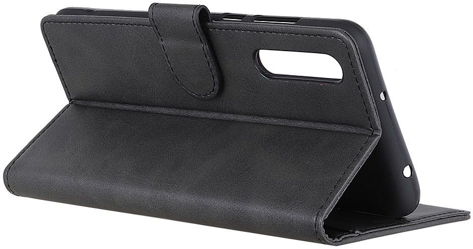Samsung Galaxy A50 Book Case Stand Hoesje Wallet Kunst Leer Zwart afbeelding 4
