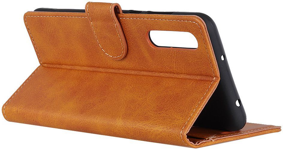 Samsung Galaxy A50 Book Case Hoesje Stand Wallet Kunst Leer Bruin afbeelding 6