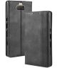 Sony Xperia 10 Plus Vintage Portemonnee Hoesje Zwart