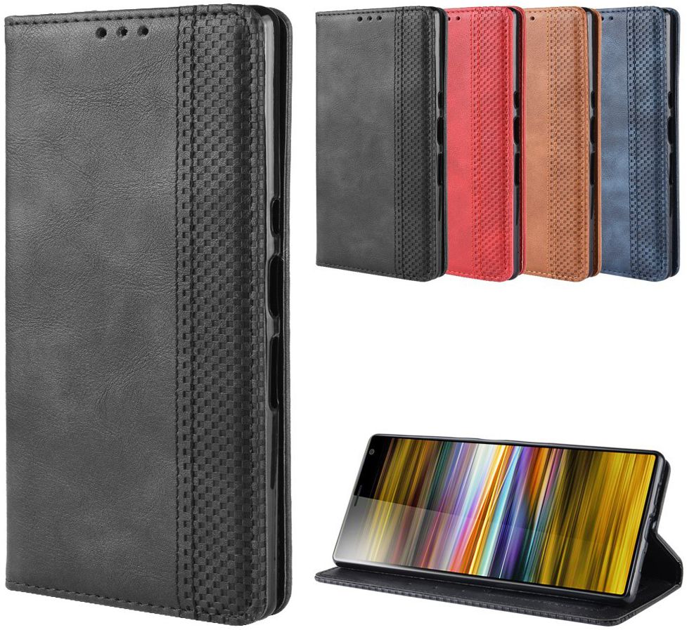 Sony Xperia 10 Plus Vintage Portemonnee Hoesje Zwart afbeelding 7
