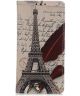 Samsung Galaxy A40 Lederen Portemonnee Hoesje met Eiffel Tower Print