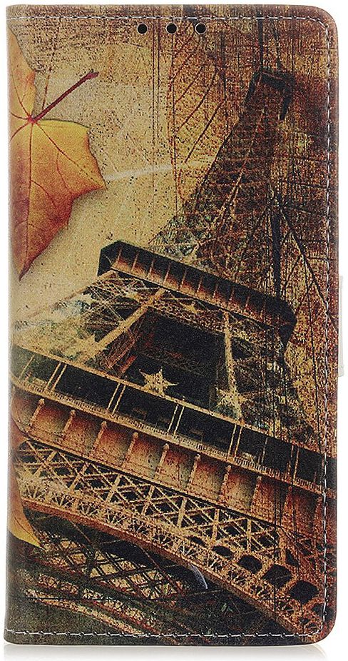Samsung Galaxy A40 Lederen Portemonnee Hoesje met Eiffeltoren Print afbeelding 1