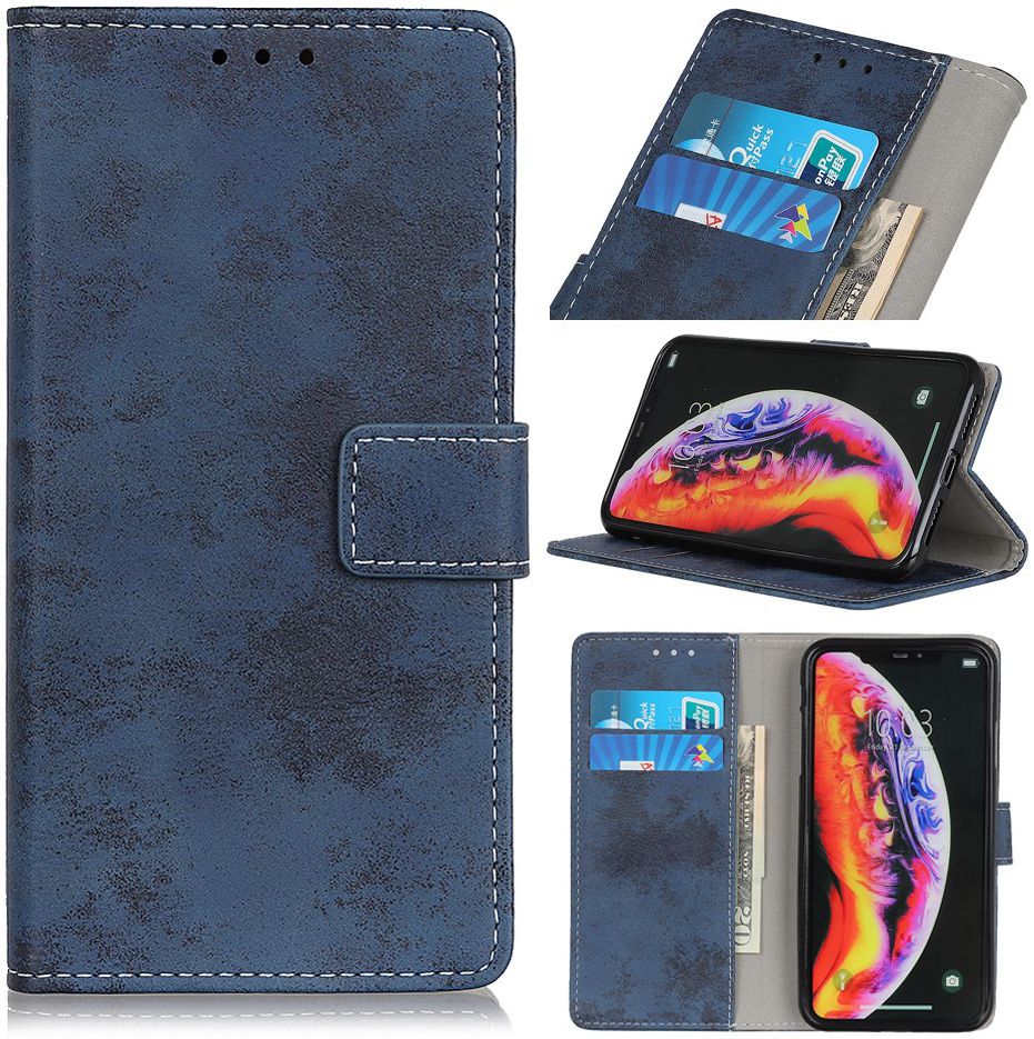Samsung Galaxy A10 Vintage Portemonnee Hoesje Blauw afbeelding 8