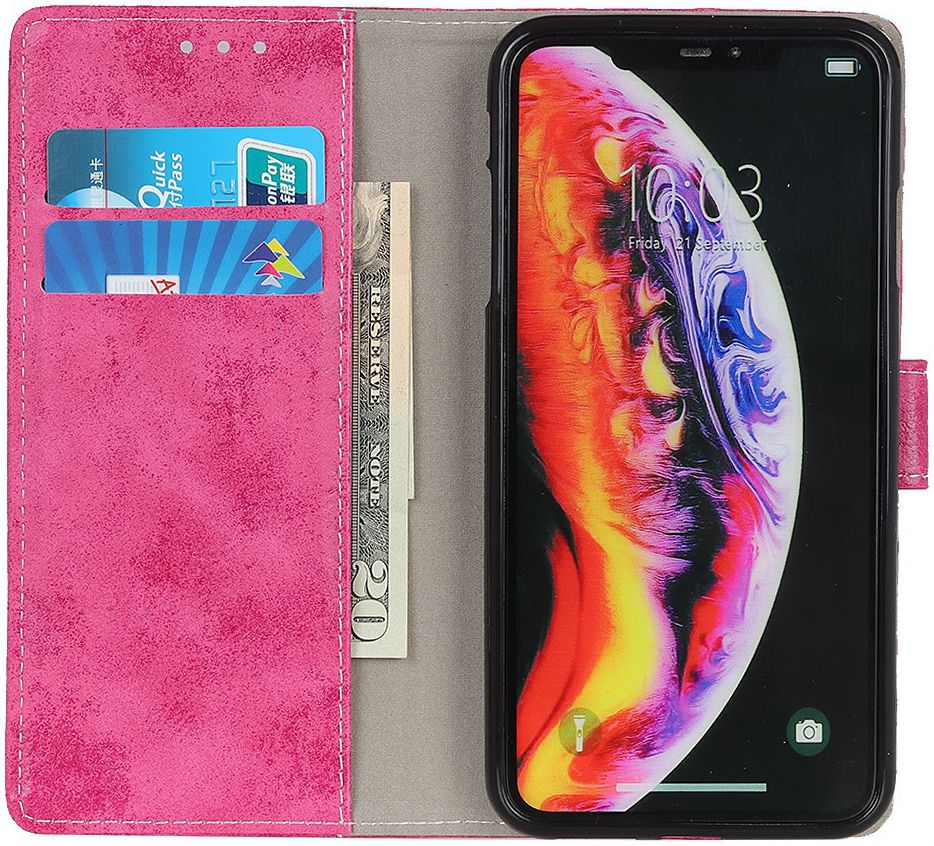 Samsung Galaxy A10 Vintage Portemonnee Hoesje Roze afbeelding 2