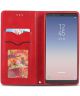 AZNS Samsung Galaxy A7 2018 Portemonnee Stand Hoesje Rood