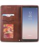 AZNS Samsung Galaxy A7 2018 Portemonnee Stand Hoesje Coffee