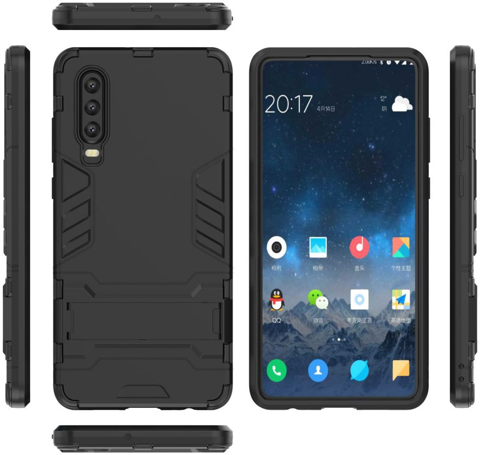 Huawei P30 Hybride Kickstand Hoesje Zwart afbeelding 5