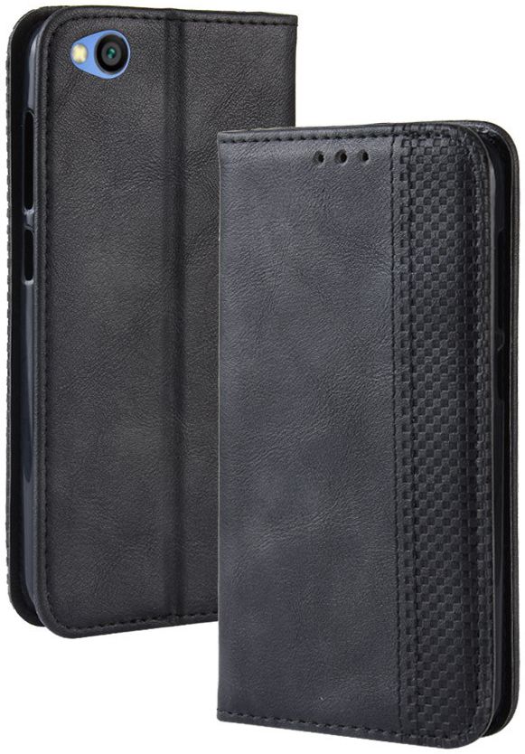 Redmi Go Vintage Portemonnee Hoesje Zwart afbeelding 3