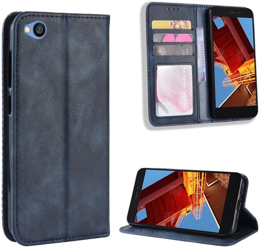 Redmi Go Vintage Portemonnee Hoesje Blauw afbeelding 5