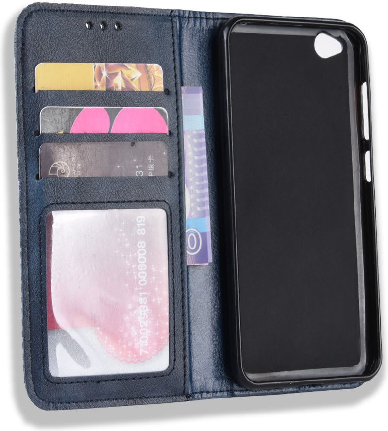 Redmi Go Vintage Portemonnee Hoesje Blauw afbeelding 6